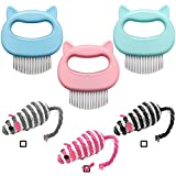 3+1pcs Cat Comb Massager, Cat Massage Grooming Comb & Dog Massage Grooming Comb, Pet Hair Remover for Matted Tangled Hair Fur Knots, Cat Combs Deshedding, Cat Shell Comb, Pet Shell Comb for Cat Dog