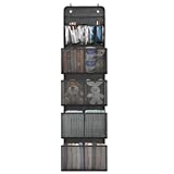 NPET Over Door Hanging Organizer Wall Mount Storage with Clear PVC Pocket, EVA Waterproof Mesh Pocket and Oxford Cloth Material for Closet Bedroom Nursery Dorm (33BK01, Black)