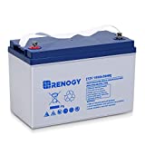 Renogy 12V 100AH Deep Cycle Hybrid Gel Battery, Over 750 Cycles, Rechargeable for Solar Wind RV Marine Camping UPS Wheelchair Trolling Motor, Maintenance Free