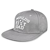 YOULEY Snapback Hats for Men Adjustable Flat Visor Trucker Hats for Father with Embroidery Light Gray