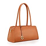 Kattee Leather Purses and Handbags for Women Small Top-handle Tote Bag Satchel Shoulder Bags Brown