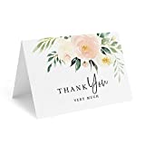 Bliss Collections Thank You Cards with Envelopes, Blush Floral, All-Occasion Thank You Cards for Weddings, Bridal Showers, Baby Showers, Birthdays, Parties and Special Events, 4"x6" (Pack of 25)