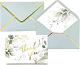 Heavy Duty Green Thank You Cards with Envelopes Greenery - 36 PK - 4x6 Inches Wedding Thank You Cards Baby Shower Thank You Notes for Bridal Shower Business Birthday