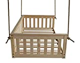 A&L Furniture VersaLoft Amish-Made Pine Full Mission Swingbed with Rope, Unfinished