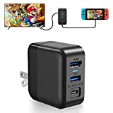 Switch Dock Charger Adapter for Switch OLED, 3 in 1 Switch Charger for TV, Switch TV Dock with USB 3.0 Port, Covert Dock Switch for Android Smartphone Tablet, 1.2M Power Cord