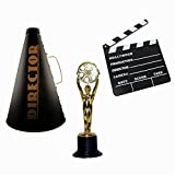 Windy City Novelties Hollywood Directors Party Kit Includes Directors Megaphone + Clapboard + Award Trophy