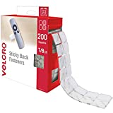 VELCRO Brand Mounting Squares | 200pk, 7/8" White | Adhesive Sticky Back Hook and Loop for Teacher Supplies, Office Organization (30705)