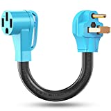 CircleCord NEMA 6-50P to 14-50R EV Charger Adapter Cord for Level 2 EV Charging, 180 Degree Bent Design with Grip Handle, Heavy Duty 6 Gauge, 1.5FT