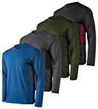 4 Pack:Mens Long Sleeve T-Shirt Workout Clothes Quick Dry Fit Gym Tee Shirt Athletic Active Performance Casual Moisture Wicking Exercise Clothing Running Cool Sport Training Undershirt Top-Set 4,XL