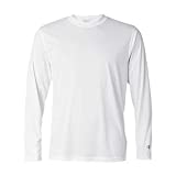 Champion Men's Long Sleeve Double Dry Performance T-Shirt, White, Medium