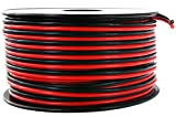 GS Power 18 AWG (American Wire Gauge) 100 FT Red & 100 FT Black Bonded Stranded OFC Zip Cord 12V Low Voltage Automotive Cable for Car Amplifier Trailer Harness Hookup Wiring  Pure Copper