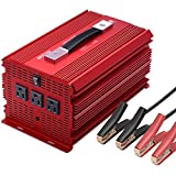 BESTEK 2000W Power Inverter 3 AC Outlets DC 12V to 110V AC Car Power Converter for Camping Outdoor Power Supply ETL Listed