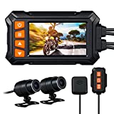 ZOMFOM MD30 Dual 2K 30fps/1080P 60fps Motorcycle Camera, All Waterproof Dash Cam 3'' LCD Front and Rear 150 Wide Angle with Wired Remote, Wi-Fi, GPS, EIS and Race Mode, Max up to 256GB