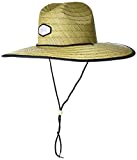 HUK Men's Camo Patch Straw Wide Brim Fishing Hat + Sun Protection, Beach Peach, 1