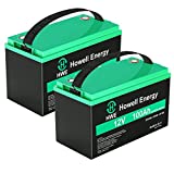 12V Battery, HWE 12V 100Ah Lithium Battery 4000~8000 Cycles Rechargeable Deep Cycle Battery Built-in 100A BMS for RV Camper, Marine, Solar Energy Storage, UPS, and AGM Battery Replacement