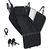 PETICON Dog Car Seat Cover for Back Seat, 100% Waterproof Dog Seat Cover for Cars with Mesh Window, Scratchproof Back Seat Cover for Dogs, Nonslip Dog Hammock for Cars, Trucks, SUVs, Jeeps, Black