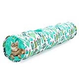 Cactus Cat Tunnel Oxford Sturdy Kitty Tube with Plush Ball Toys Collapsible, for Small Pets Bunny Rabbits, Kittens, Ferrets,Puppy and Dogs