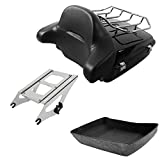 XFMT Chopped Tour Pack Trunk Backrest Two Up Rack Compatible with Harley Touring 2014-2022