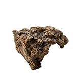 RunXF Reptile Simulation Rock Hideouts Cave Amphibian Hides Resin Habitat Decor Shelter for Gecko Leopard Lizards Toad Turtle (Large), grey