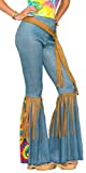 Forum Novelties Women's Hippie Costume Bell Bottoms, Blue/Brown, Medium/Large