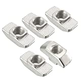 uxcell Sliding T Slot Nuts, M6 Half Round Roll in T-Nut for 4040 Series Aluminum Extrusion Profile, Carbon Steel Nickel-Plated, Pack of 10
