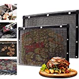Mesh Grill Bags - Grill Bags for Outdoor Grill Set of 2 - Non Stick BBQ Grilling Bags, Reusable and Easy to Clean, Works on Electric Grill Outdoor Gas Charcoal BBQ -Extended Warranty 13.2 x 10.6 Inch
