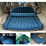 KMZ SUV Air Mattress Thickened Flocking Travel Mattress Camping Air Bed Dedicated Mobile Cushion Extended Outdoor for SUV Back Seat (Dark Green/Off-White)