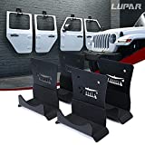 Storage Door Hangers Compatible with Jeep, Wall-Mounted Removable Door Storage Rack Bracket with Rubber Lining Compatible with 1956-2021 Jeep Wrangler CJ YJ TJ JK JKU JL JLU LJ JT - 4 Pack