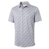 Golf Shirts for Men Dry Fit Short Sleeve Print Performance Moisture Wicking Polo Shirt