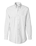 Van Heusen Men's Long Sleeve Oxford Dress Shirt, White, Medium