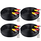 WILDHD BNC Cable 4x100FT All-in-One Siamese BNC Video and Power Security Camera Wire Cable, CCTV Cable for All Max 5MP HD CCTV DVR Surveillance System (100FT 4PACK, Black)