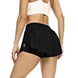 Flowy Black Skirt for Women Gym Athletic Shorts Workout Running Tennis Skater Golf Cute Skort High Waisted Pleated Mini Outfits (M, Black)