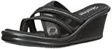 Skechers Cali Women's Rumblers - Happy Dayz Wedge Sandal, Black Sparkle, 7 M US