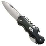 Columbia River Knife & Tool CRKT Triple Play Pocket Knife: Multi-Tool, Foil Cutter, Corkscrew, Bottle Opener, Pakkawood Handle with Pocket Clip 6925,Black