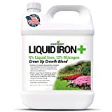 Chelated Liquid Iron +Plus Concentrate Blend, Liquid Iron for Lawns, Plants, Shrubs, and Trees Stunted or Growth and Discoloration Issues  Solve Iron Deficiency and Root Problems  (32 oz.) USA Made