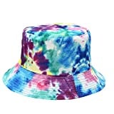 JUENAWMIU Tie Dye Bucket Hats for Women Men Sun Beach Hat Unisex Bucket Hat Fisherman Sun Hat