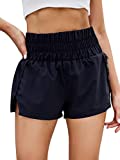 BMJL Women's High Waisted Workout Shorts Liner Athletic Shorts Running Shorts with Back Pocket (Medium, Black)