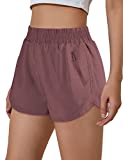 BMJL Women's Running Shorts Athletic Shorts High Waisted Workout Shorts Quick Dry Sporty Gym Shorts with Pocket(L,SummerRed)