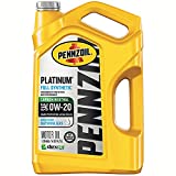 Pennzoil Platinum Full Synthetic 0W-20 Motor Oil (5-Quart, Single)