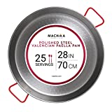 Machika Polished Steel Paella Pan 28 inch (70 cm)