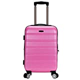 Rockland Melbourne Hardside Expandable Spinner Wheel Luggage, Pink, Carry-On 20-Inch