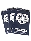 Portage Vital Statistics Pocket Notebook  EMT Vitals Notepads for Emergency First Responders with Patient Template, Simple Format, and Sections for all Essential Patient Information, Top Spiral Log for Medical Use - 3.75" X 6", 70 Sheets, (Pack of 3)