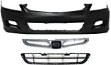 Garage-Pro Auto Body Repair Compatible with 2006-2007 Honda Accord with Front Bumper Cover and Grille Assembly Set of 3
