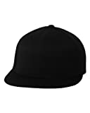 Flexfit Original Black Flatbill L/XL 7 1/4" - 7 5/8" Premium Fitted 210 Hat Cap Flex Fit Flat Bill