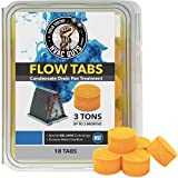 HVAC Guys: Flow Tabs with Gel Lock Technology - 18 Pack - Keeps Drain Pans Clean - Prevents Overflow - 3 Ton Tab Lasts up to 3 Months - 1Tab is equal to 18Regular Tablets (324 total) - Made in the USA