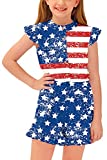 BesserBay Kid Girl's Veterans Day Jumpsuit Ruffle Sleeveless July 4th Romper Patriot Jumpsuit 9-10 Years