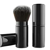 Falliny Retractable Kabuki Makeup Brushes, Travel Face Blush Brush, Portable Powder Brush with Cover for Blush, Foundation, Bronzer, Buffing, Highlighter Flawless Powder Cosmetics