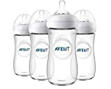 Philips Avent Natural Baby Bottle, Clear, 11oz, 4pk, SCF016/47