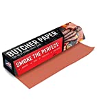 Pink Butcher Paper Roll With Paper Dispenser Box - 18 Inch by 175 Foot Roll of Food Grade Peach Butcher Paper for Smoking Meat - Unbleached, Unwaxed and Uncoated Kraft Paper Roll - Made in the USA