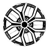 Pilot Automotive WH142-16S-B 16 Inch Super Sport Black & Silver Universal Hubcap Wheel Covers For Cars - Set Of 4 - Fits Most Cars